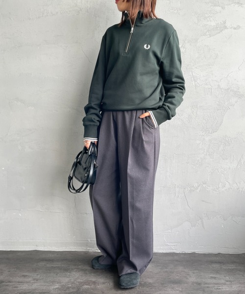 FRED PERRY/フレッドペリー] ワンポイント刺繍ロゴ ハーフジップ