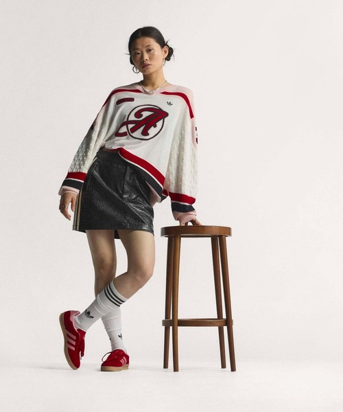 adidas（アディダス）の「プレザー ミニ スカート / アディダスオリジナルス adidas Originals（スカート・レディース・レッド/ブラック・XX-LARGE/LARGE/MEDIUM/SMALL/X-LARGE/X-SMALL）」の9枚目の写真