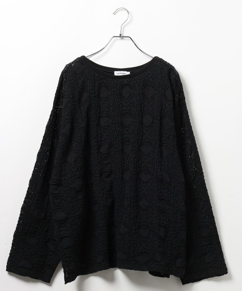 LEPSIM（レプシィム）の「総レース長袖プルオーバー　636862（Tシャツ/カットソー・レディース・オフホワイト/イエロー系その他/ブラック・FREE）」の2枚目の写真