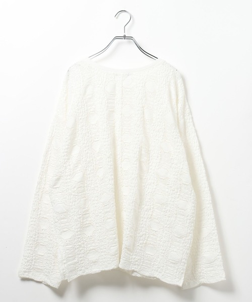 LEPSIM（レプシィム）の「総レース長袖プルオーバー　636862（Tシャツ/カットソー・レディース・オフホワイト/イエロー系その他/ブラック・FREE）」の4枚目の写真