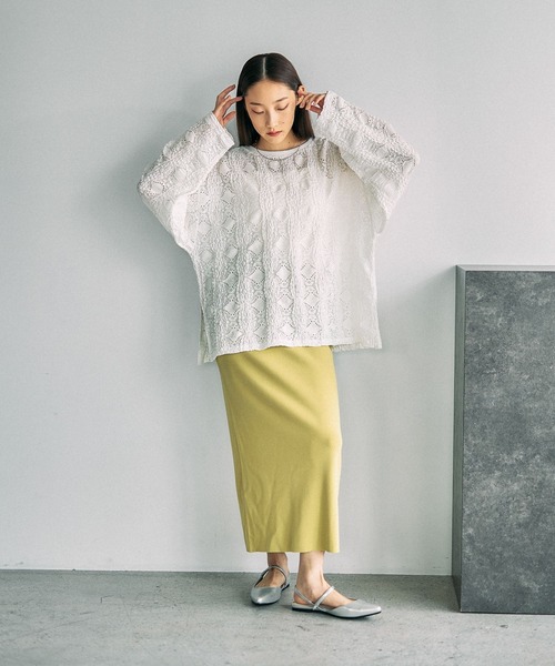 LEPSIM（レプシィム）の「総レース長袖プルオーバー　636862（Tシャツ/カットソー・レディース・オフホワイト/イエロー系その他/ブラック・FREE）」の15枚目の写真