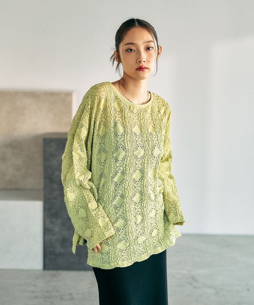 LEPSIM（レプシィム）の「総レース長袖プルオーバー　636862（Tシャツ/カットソー・レディース・オフホワイト/イエロー系その他/ブラック・FREE）」の16枚目の写真