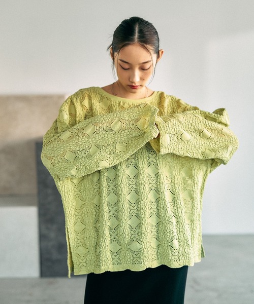 LEPSIM（レプシィム）の「総レース長袖プルオーバー　636862（Tシャツ/カットソー・レディース・オフホワイト/イエロー系その他/ブラック・FREE）」の17枚目の写真