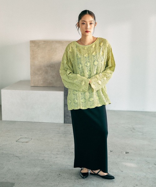 LEPSIM（レプシィム）の「総レース長袖プルオーバー　636862（Tシャツ/カットソー・レディース・オフホワイト/イエロー系その他/ブラック・FREE）」の20枚目の写真