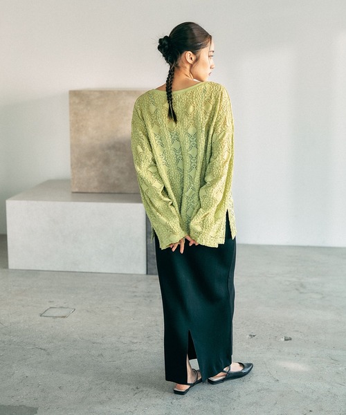 LEPSIM（レプシィム）の「総レース長袖プルオーバー　636862（Tシャツ/カットソー・レディース・オフホワイト/イエロー系その他/ブラック・FREE）」の22枚目の写真