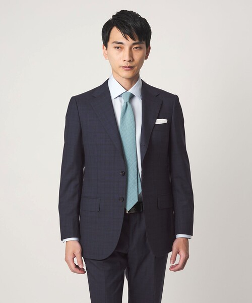 green label relaxing（グリーンレーベルリラクシング）の「REDA グレンチェック 3B HXD スーツジャケット（スーツジャケット・メンズ・ネイビー/グレー系・48/46/50/42/44/52）」の2枚目の写真