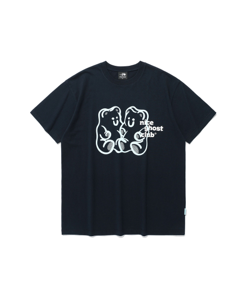 NICE GHOST CLUB(ナイスゴーストクラブ)の「GUMMY BEAR&LOGO TEE_NAVY(NG2EMUT501A)(Tシャツ/カットソー・レディース・ネイビー・L/S/M)」の1枚目の写真