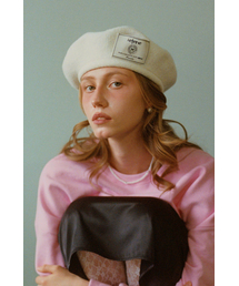 LETERIE（レテリー）の「LR LABEL KNIT BERET_WHITE（ハンチング/ベレー帽）」