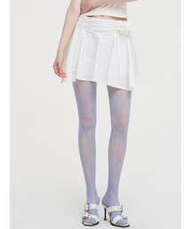 Strap Shirring Mini Skirt White