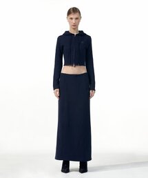 WOOALONG（ウアロン）の「Signature slim long skirt - NAVY（スカート）」