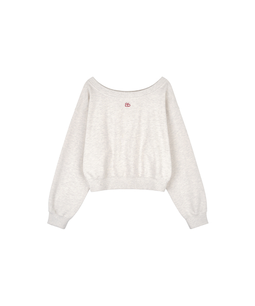 Bb' BENETTON（ビーフラットベネトン）の「スモールビビ オフショルダー クロップスウェットシャツ (メランジェグレー)（スウェット・レディース・その他・S/M）」の2枚目の写真