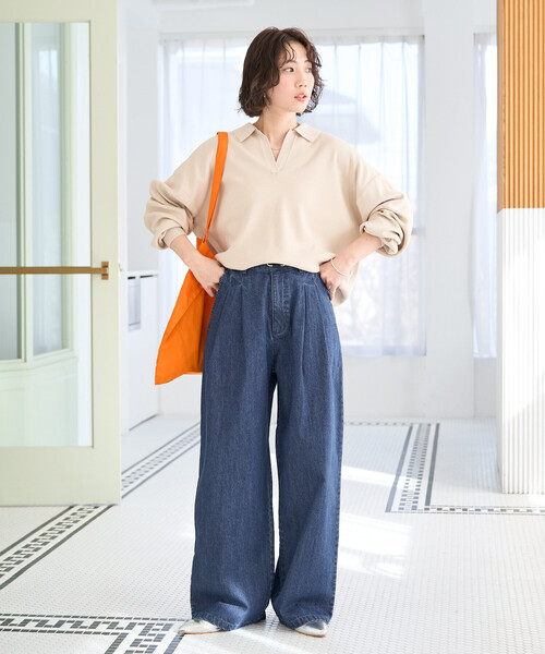 FREAK'S STORE（フリークスストア）の「限定展開　2タック ストレート デニムパンツ（デニムパンツ・レディース・グレー/ブルー/ダークネイビー/ネイビー・SMALL/MEDIUM）」の11枚目の写真