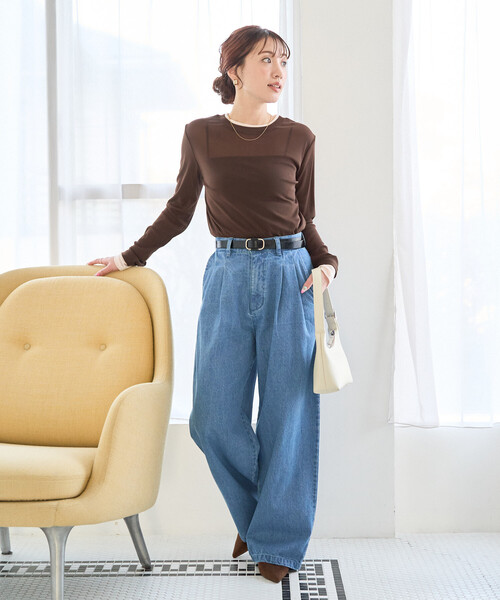 FREAK'S STORE（フリークスストア）の「限定展開　2タック ストレート デニムパンツ（デニムパンツ・レディース・グレー/ブルー/ダークネイビー/ネイビー・SMALL/MEDIUM）」の13枚目の写真