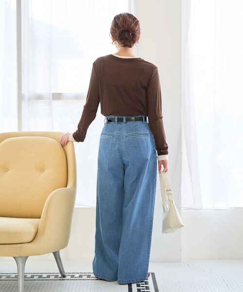 FREAK'S STORE（フリークスストア）の「限定展開　2タック ストレート デニムパンツ（デニムパンツ・レディース・グレー/ブルー/ダークネイビー/ネイビー・SMALL/MEDIUM）」の14枚目の写真