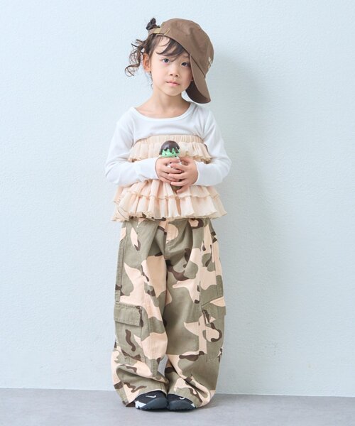 CIAOPANIC TYPY(チャオパニックティピー)の「【KIDS】新色追加カーゴカーブパンツデニム/チノ/迷彩(ジュニアサイズあり)(カーゴパンツ・キッズ・ネイビー/ベージュ/グリーン・SMALL/MEDIUM/LARGE/X-LARGE/XX-LARGE)」の2枚目の写真