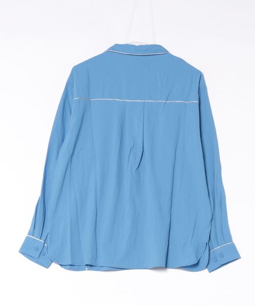 antiqua（アンティカ）の「ラメパイピング長袖シャツ（シャツ/ブラウス・レディース・ブルー/ブラック・ONESIZE）」の3枚目の写真