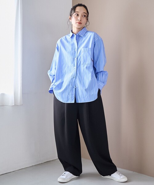 PENNEYS(ぺニーズ)の「【PENNEYS(ぺニーズ)別注】ストライプシャツ(シャツ/ブラウス・レディース・ライトブルー/ダークグレー/オフホワイト・M/L)」の10枚目の写真