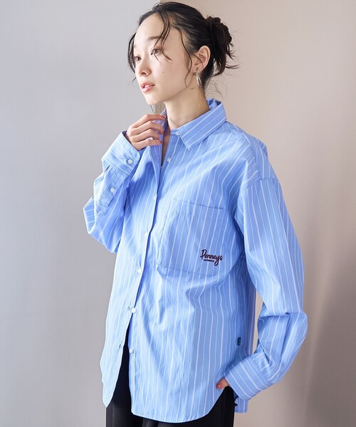 PENNEYS(ぺニーズ)の「【PENNEYS(ぺニーズ)別注】ストライプシャツ(シャツ/ブラウス・レディース・ライトブルー/ダークグレー/オフホワイト・M/L)」の11枚目の写真