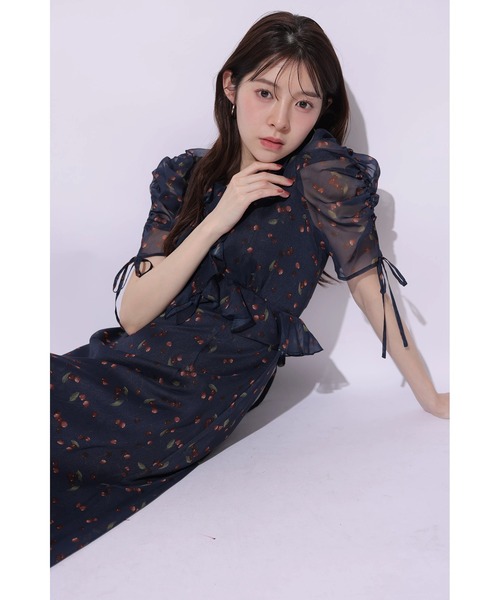 Rirandture（リランドチュール）の「チェリープリント楊柳ワンピース（ワンピース・レディース・ネイビー/オフホワイト・2/1）」の9枚目の写真