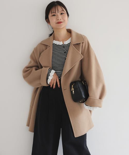 SLOBE IENA(スローブイエナ)の「《追加2》tyn.TGOR/トゴール フリルカーディガン J0102(カーディガン/ボレロ・レディース・ライトグレー/ブラック・FREE)」の11枚目の写真