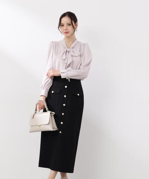 PROPORTION BODY DRESSING（プロポーションボディドレッシング）の「【小さめサイズあり】＜ウォッシャブル＞フロント釦ナロースカート / 1216120201（スカート・レディース・ブラック/ベージュ/ホワイト系その他・SMALL/MEDIUM/P/S/PSS）」の7枚目の写真