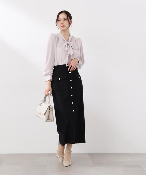 PROPORTION BODY DRESSING（プロポーションボディドレッシング）の「【小さめサイズあり】＜ウォッシャブル＞フロント釦ナロースカート / 1216120201（スカート・レディース・ブラック/ベージュ/ホワイト系その他・SMALL/MEDIUM/P/S/PSS）」の6枚目の写真