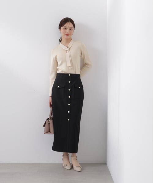 PROPORTION BODY DRESSING（プロポーションボディドレッシング）の「【小さめサイズあり】＜ウォッシャブル＞フロント釦ナロースカート / 1216120201（スカート・レディース・ブラック/ベージュ/ホワイト系その他・SMALL/MEDIUM/P/S/PSS）」の13枚目の写真