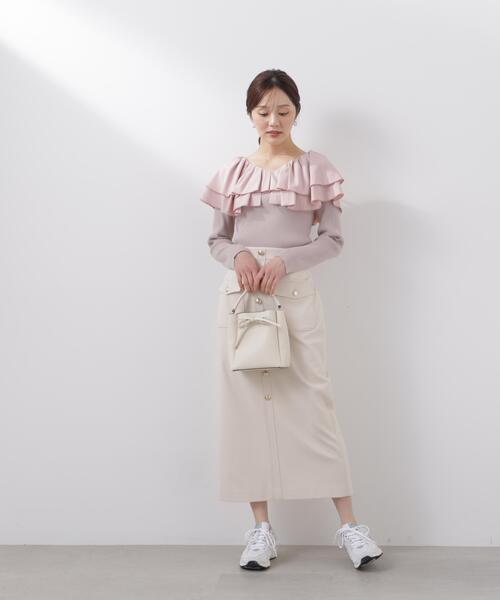PROPORTION BODY DRESSING（プロポーションボディドレッシング）の「【小さめサイズあり】＜ウォッシャブル＞フロント釦ナロースカート / 1216120201（スカート・レディース・ブラック/ベージュ/ホワイト系その他・SMALL/MEDIUM/P/S/PSS）」の18枚目の写真