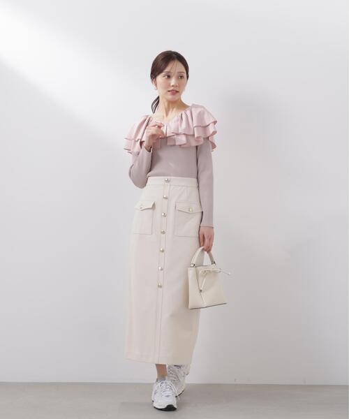 PROPORTION BODY DRESSING（プロポーションボディドレッシング）の「【小さめサイズあり】＜ウォッシャブル＞フロント釦ナロースカート / 1216120201（スカート・レディース・ブラック/ベージュ/ホワイト系その他・SMALL/MEDIUM/P/S/PSS）」の19枚目の写真
