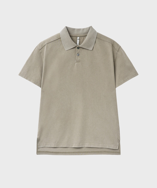 NOIRER（ノイア）の「ピグメントクロップポロTシャツ（ベージュ）（ポロシャツ・メンズ・その他・48/50/52）」の2枚目の写真