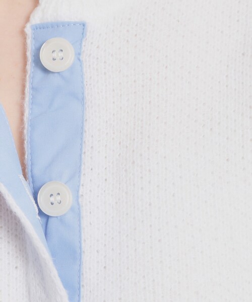couture brooch(クチュールブローチ)の「シャツレイヤード風カーディガン(カーディガン/ボレロ・レディース・グレー/オフホワイト/ダークグレー・38)」の12枚目の写真