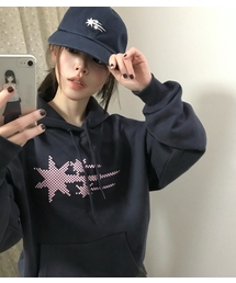 MOSAIC 3STAR CROP HOODIE_NAVY(NG2GSUM401A)