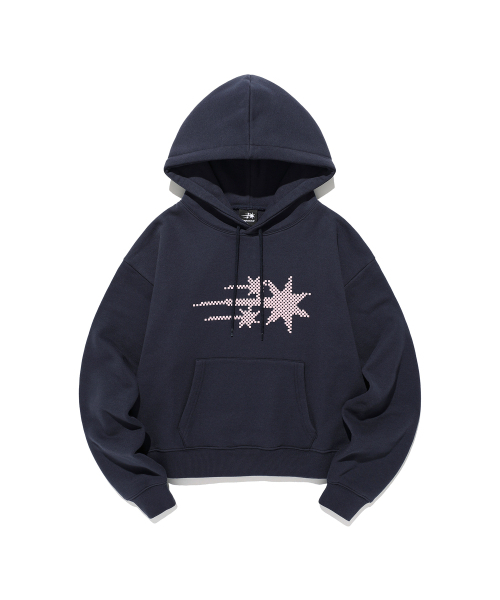 NICE GHOST CLUB（ナイスゴーストクラブ）の「MOSAIC 3STAR CROP HOODIE_NAVY(NG2GSUM401A)（パーカー・レディース・ネイビー・SMALL/MEDIUM）」の3枚目の写真