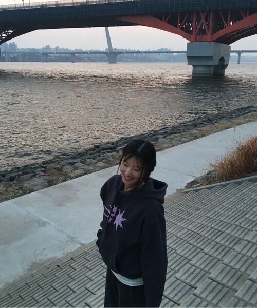 NICE GHOST CLUB（ナイスゴーストクラブ）の「MOSAIC 3STAR CROP HOODIE_NAVY(NG2GSUM401A)（パーカー・レディース・ネイビー・SMALL/MEDIUM）」の4枚目の写真
