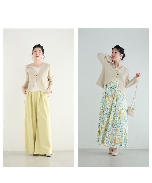 cawaii(カワイイ)の「ラメ糸が煌めくXラインニットカーディガン(カーディガン/ボレロ・レディース・ブラック/ライトベージュ・FREE)」の11枚目の写真