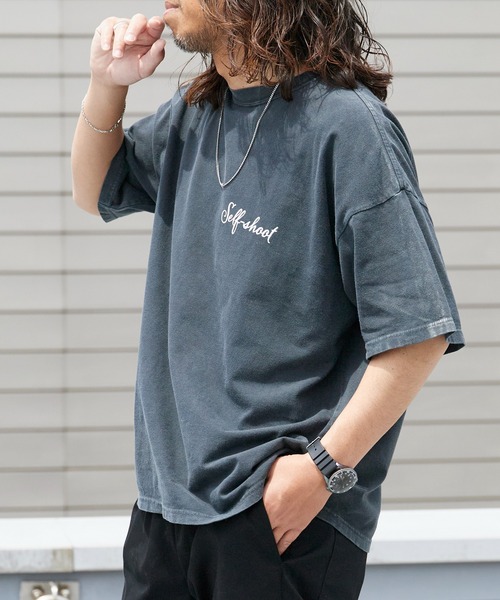 REMI RELIEF(レミレリーフ)の「REMI RELIEF/レミレリーフ HARD SP加工20/-天竺BIGサイズT(Self shot L) ヴィンテージTシャツ 2026年春夏(Tシャツ/カットソー・メンズ・ブラック/オフホワイト・M/L/XL)」の6枚目の写真