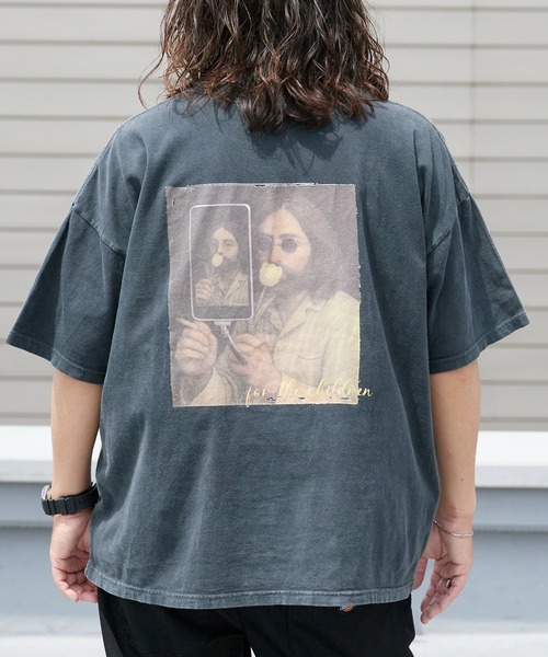 REMI RELIEF(レミレリーフ)の「REMI RELIEF/レミレリーフ HARD SP加工20/-天竺BIGサイズT(Self shot L) ヴィンテージTシャツ 2026年春夏(Tシャツ/カットソー・メンズ・ブラック/オフホワイト・M/L/XL)」の7枚目の写真