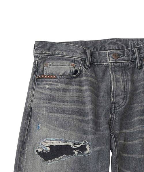 HYSTERIC GLAMOUR(ヒステリックグラマー)の「MSR加工 スリムストレートデニムパンツ(デニムパンツ・メンズ・ブラック・28inch/29inch/30inch/31inch/32inch/34inch)」の4枚目の写真