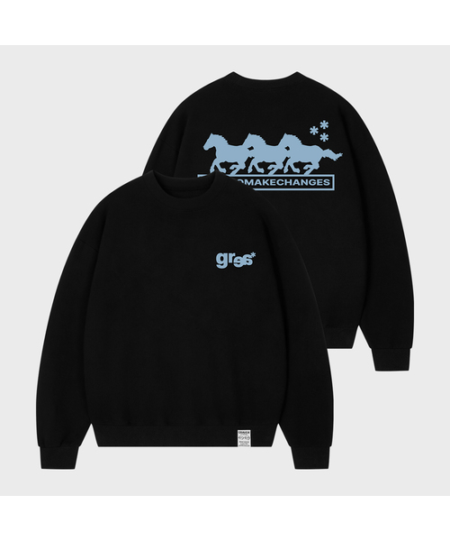 GRAVER（グレーバー）の「[ユニセックス]3 HORSE スウェット_5カラー（スウェット・レディース・ホワイト/ブラック/ネイビー/ブラウン/グレー・SMALL/MEDIUM/LARGE）」の3枚目の写真