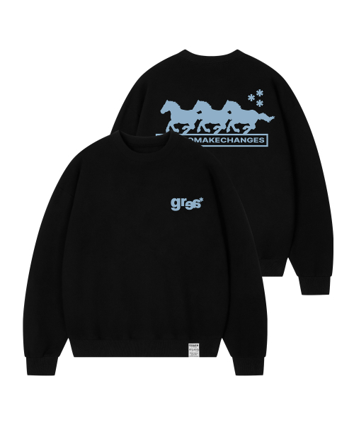 GRAVER（グレーバー）の「[ユニセックス]3 HORSE スウェット_5カラー（スウェット・レディース・ホワイト/ブラック/ネイビー/ブラウン/グレー・SMALL/MEDIUM/LARGE）」の6枚目の写真