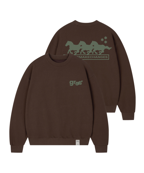 GRAVER（グレーバー）の「[ユニセックス]3 HORSE スウェット_5カラー（スウェット・レディース・ホワイト/ブラック/ネイビー/ブラウン/グレー・SMALL/MEDIUM/LARGE）」の7枚目の写真