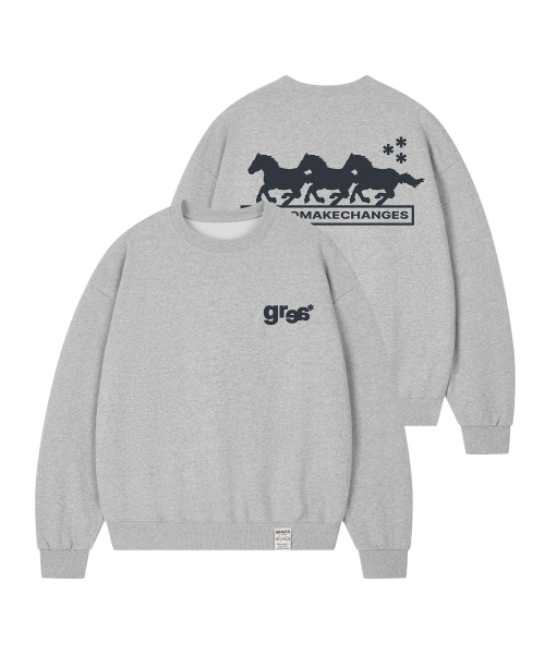 GRAVER（グレーバー）の「[ユニセックス]3 HORSE スウェット_5カラー（スウェット・レディース・ホワイト/ブラック/ネイビー/ブラウン/グレー・SMALL/MEDIUM/LARGE）」の9枚目の写真