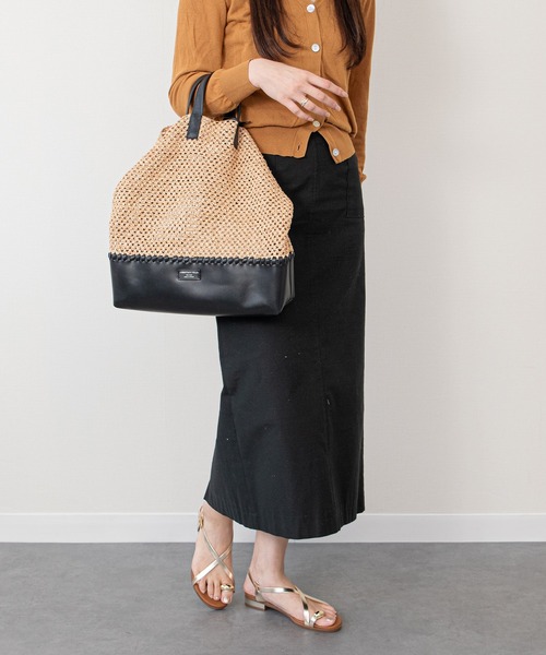CHRISTIAN VILLA(クリスチャンヴィラ)の「【CHRISTIAN VILLA】メッシュコンビレザーワイドバッグ(Q66319)(ハンドバッグ・レディース・ホワイト系その他/ブラック系その他・ALL)」の10枚目の写真