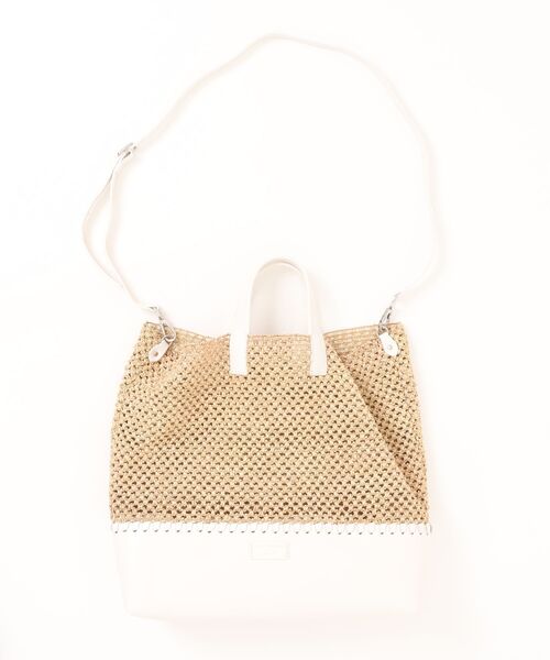 CHRISTIAN VILLA(クリスチャンヴィラ)の「【CHRISTIAN VILLA】メッシュコンビレザーワイドバッグ(Q66319)(ハンドバッグ・レディース・ホワイト系その他/ブラック系その他・ALL)」の13枚目の写真