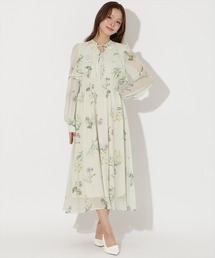 AND COUTURE（アンドクチュール）の「フリルケープフラワープリントワンピース（ワンピース）」