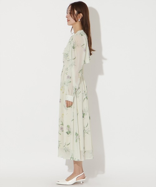 AND COUTURE(アンドクチュール)の「フリルケープフラワープリントワンピース(ワンピース・レディース・アイボリー/ブラック/ライトグリーン・FREE)」の21枚目の写真