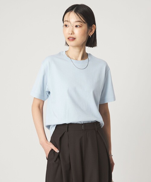 HANES(ヘインズ)の「【別注】<Hanes>レイヤード 2セット Tシャツ(Tシャツ/カットソー・レディース・ダークブラウン/オフホワイト/ライトブルー・FREE)」の7枚目の写真