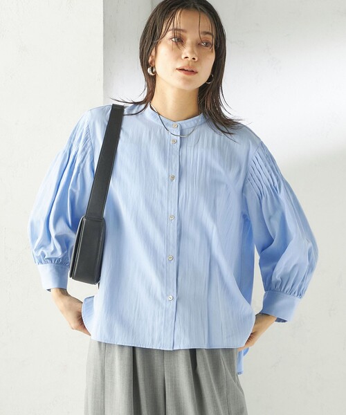 SHIPS(シップス)の「〈手洗い可能〉袖 ピンタック 羽織 ブラウス(シャツ/ブラウス・レディース・ネイビー/オフホワイト/ライトブルー・ONE SIZE)」の19枚目の写真
