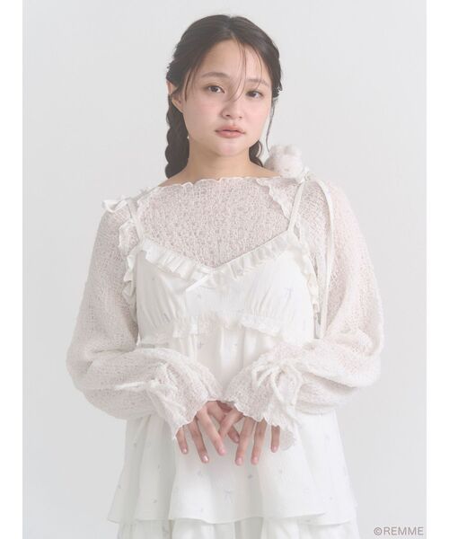 merry jenny(メリージェニー)の「Marshmallow ribbon tops(Tシャツ/カットソー・レディース・オフホワイト・FREE)」の3枚目の写真