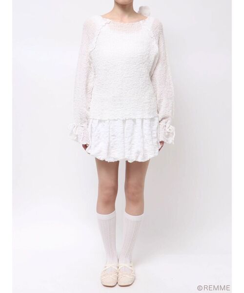 merry jenny(メリージェニー)の「Marshmallow ribbon tops(Tシャツ/カットソー・レディース・オフホワイト・FREE)」の19枚目の写真